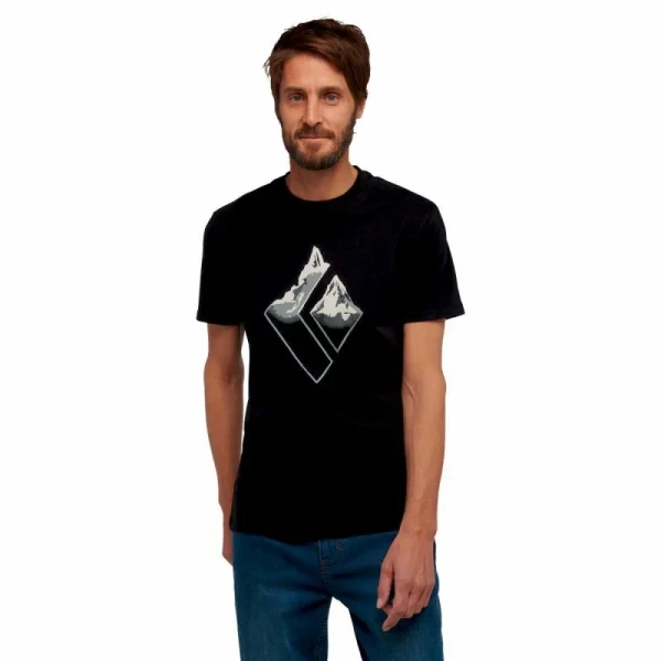 Meilleure affaire 😉 Black Diamond Mountain Logo Ss Tee – T-shirt homme 😉 1